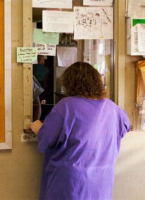 Beth at the dispatcher's window.