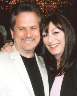 Larry Sanitsky, Executive Producer, and Anjelica Huston.  Photo by Hallmark.