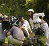 Anjelica Huston on the set directing 
Riding The Bus With My Sister.
