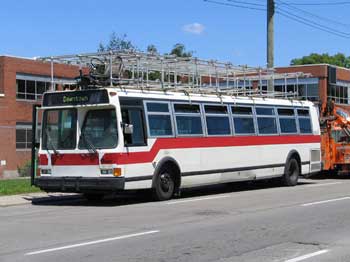 A view of the bus used for interior shots
