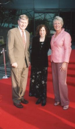 On the red carpet. Jan Parkinson, VP, Hallmark Hall of Fame Productions (L), 
Rachel Simon, and Ellen Nesselrode-Jasa, Communications Manager, Hallmark Hall of 
Fame (R).  Photo by April Allridge.